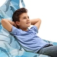 thumbnail image 1 of Sea Animals Lounger Chair Bag, Dolphin Fish Pattern Silhouette Under the Sea Waves in Contemporary Design, High Capacity Storage with Handle Container, Lounger Size, Blue and Grey, by Ambesonne, 1 of 5