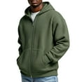 thumbnail image 6 of Tmtolofot Waffle Knit Hoodies for Men Full Zip Hooded Sweatshirts with Pockets Loose Ribbed Pullover Tops Casual Athletic Cardigan Outdoor Workout Loungewear Green XL, 6 of 7