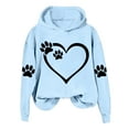 thumbnail image 3 of UTSJKR Womens Dog Paw Print Hoodies Cute Funny Heart Graphic Sweatshirts Casual Loose Fit Long Sleeve Hooded Pullover Tops Light Blue S, 3 of 4