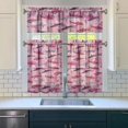 thumbnail image 3 of Kitchen Curtains 36 Inch Short - 3 Panel Set, Shark Whale Dolphin Ocean Theme, Rod Pocket Window Curtain, 100% Polyester for Nautical Farmhouse Kitchen, Easy Wash, 3 of 3