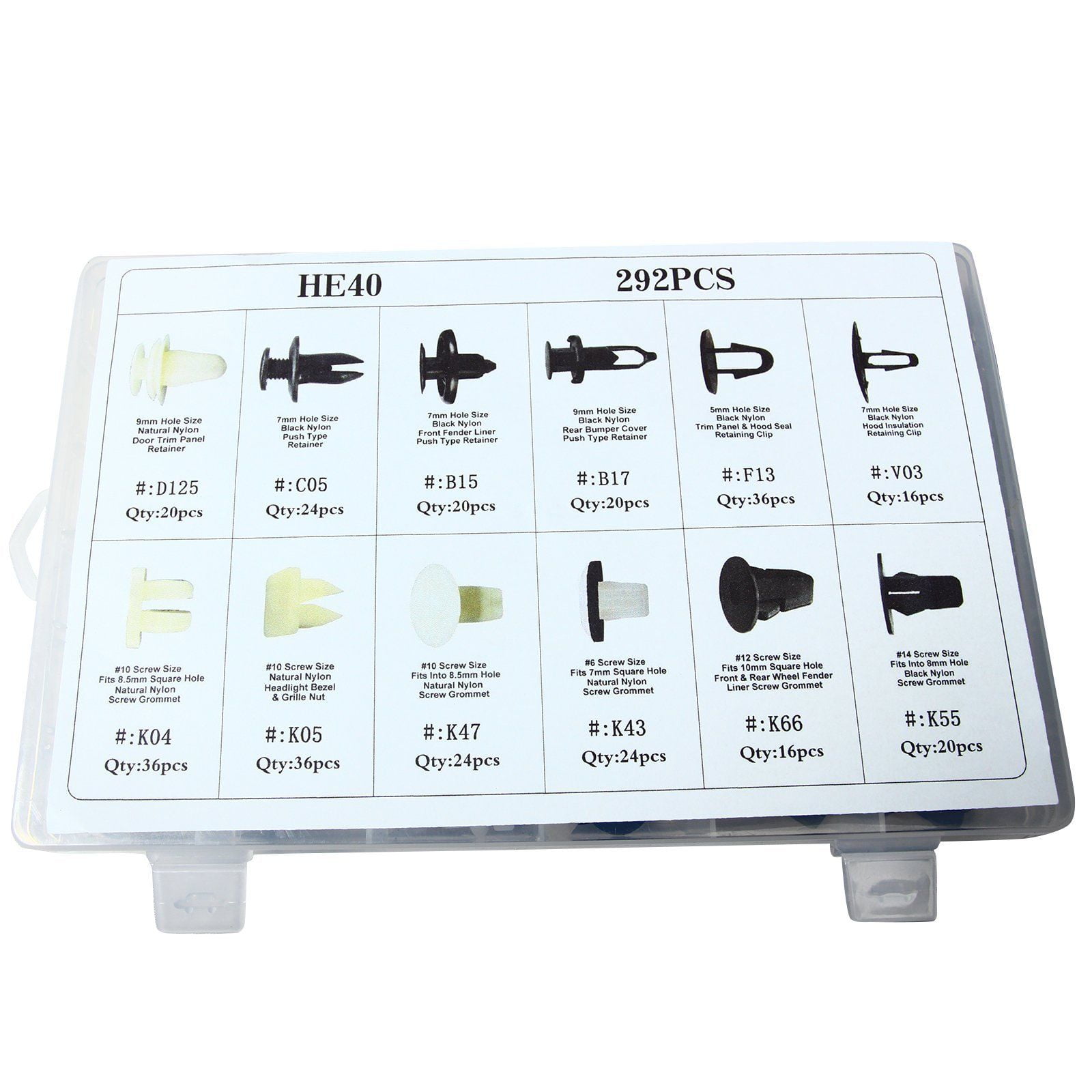 For Toyota 292 PCS Fender Door Hood Bumper Trim Clips Body Retainer Assortment