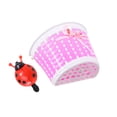 thumbnail image 5 of Cesta para patinete, cesta para bicicleta infantil, de plástico, tejida a mano, con lazo frontal (pequeña, rosa, timbre de coche con colores aleatorios), 5 of 5