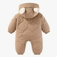 thumbnail image 4 of UAMVSH Newborn Baby Snowsuit with Ears Infant Long Sleeve Hooded Romper Jumpsuit Warm Thick Winter Outwear Coats for Boys and Girls, 4 of 4