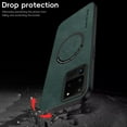 thumbnail image 5 of Mantto for Samsung Galaxy S20 Ultra Case Compatible with MagSafe Charging, Vegan PU Leather Slim Classic Luxury Elegant Thin Drop Protection Protective Cover for Samsung Galaxy S20 Ultra, Green, 5 of 9