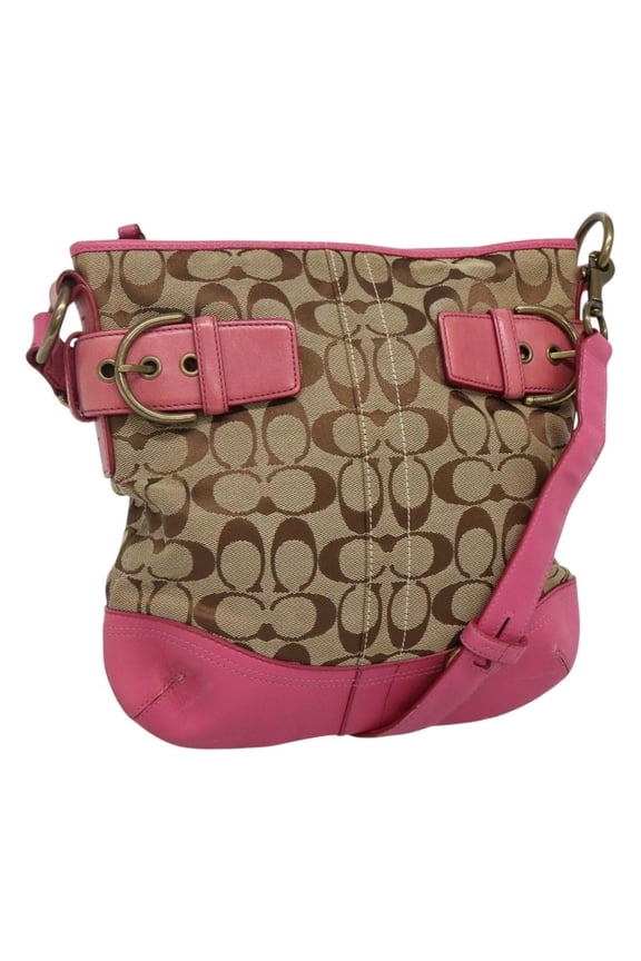 Pre-Owned Coach Bag Sling Beige Canvas Handbag