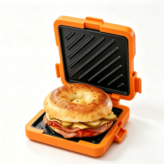 Microwave Toastie Sandwich Maker, Non-Stick Panini Grill Plate, Fast Breakfast Cooking Tool, Dishwasher Safe Reusable Microwave Sandwich Press, Orange