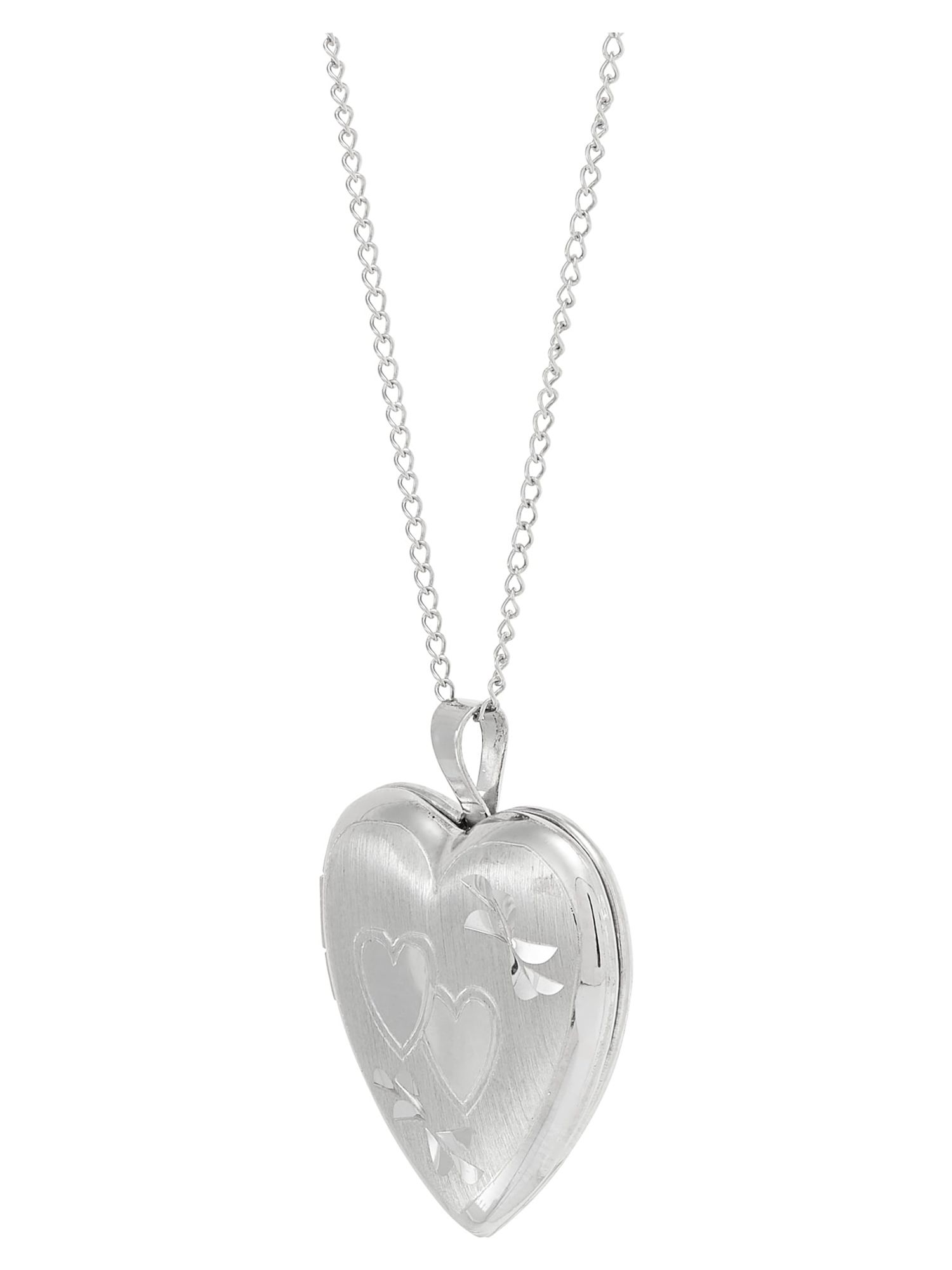 Brilliance Fine Jewelry Sterling Silver Hollow Locket Heart Double ...