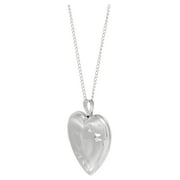 Brilliance Fine Jewelry Sterling Silver Hollow Locket Heart Double-Heart Engraved Design Pendant, 18