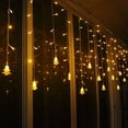 thumbnail image 2 of Deago 11.4 FT 96 LED Window Curtain String Lights Christmas Tree Twinkle Lights 8 Modes Plug in Extendable Fairy Light for Christmas Wedding Party Garden Bedroom Decor (Warm White), 2 of 9