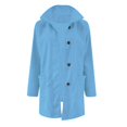 thumbnail image 4 of YDDIAN Pea Coats for Women Winter Fashion Wool Trench Coat Single Breasted Peacoat Fall Casual Stand Collar Blazer Jackets Light Blue 2XL, 4 of 5