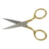 Gingher Gold-Handled 4" Embroidery Scissors with Leather Sheath
