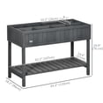 thumbnail image 3 of Outsunny 43.25' x 18' x 30' Wooden Raised Garden Bed with Shelf, 3 of 9