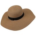 thumbnail image 3 of Cutuoiiu Women Summer Oversized Floppy Woven Straw Sun Hat Solid Color Simple Black Ribbon Band Hidden Drawstring Foldable UV Protection Hat for Beach Vacation Outdoor Travel, 3 of 9