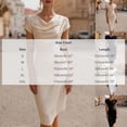 thumbnail image 3 of NTACZA Elegant Dresses for Women Bodycon Wedding Guest Dresses Formal Cowl Neck Midi Ruched Waist White XL, 3 of 5