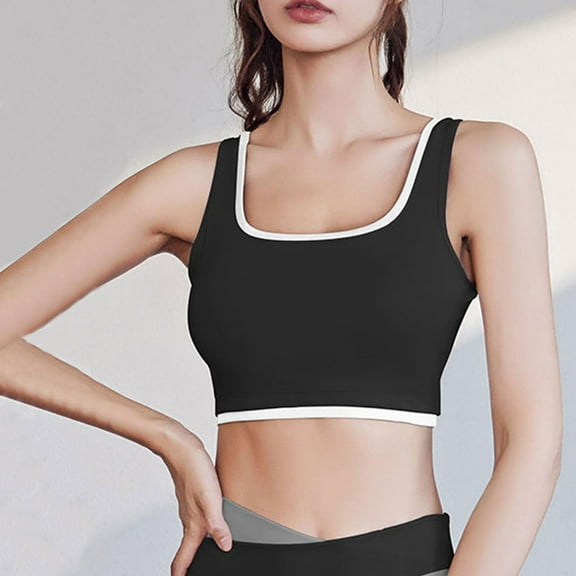 Nrmvnmi Summer Saving 2024 Womens Seamless Strappy Longline Sports Bra - Medium Support Scoop Neck Criss Cross Padded Yoga Workout Bra Womens Gifts