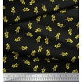 thumbnail image 2 of Soimoi Black Cotton Voile Fabric Yellow Flower & Dots Print Fabric by Yard 42 Inch Wide, 2 of 3