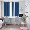 thumbnail image 5 of Navy Blue White Stripe Kitchen Curtains 63 Inch Length, Modern Rustic Vertical Striped Grommet Top Bedroom Living Room Curtains, Light Filtering Cafe Curtain Drapes 2 Panels Set 104''x63'', 5 of 9