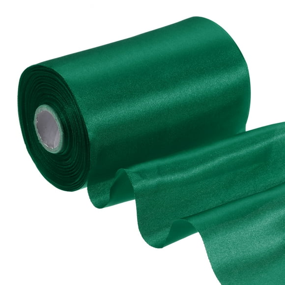 Uxcell Satin Ribbon Roll for Gift Wrapping and Cutting Ceremony Decoration Emerald Green
