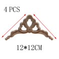 thumbnail image 2 of 4 PCS Talla de madera Calcomanía floral madera tallada apliques for muebles Armario Marco de puerta Marco de pared Decoración de la casa Artesanía, 2 of 4