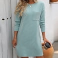 thumbnail image 5 of Kaemgyyd Womens T Shirt Dress Fall Casual Crew Neck Mini Dresses with Pocket Loose Long Sleeve Tunic Dress, 5 of 6