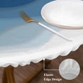thumbnail image 4 of Navy Blue Ombre Table Cloth, Round Fitted Tablecloths with Elastic Edge, Modern Moire Wave Gradient Wipeable Waterproof Table Cover for Kitchen Wedding 45-54 Inches, 4 of 4