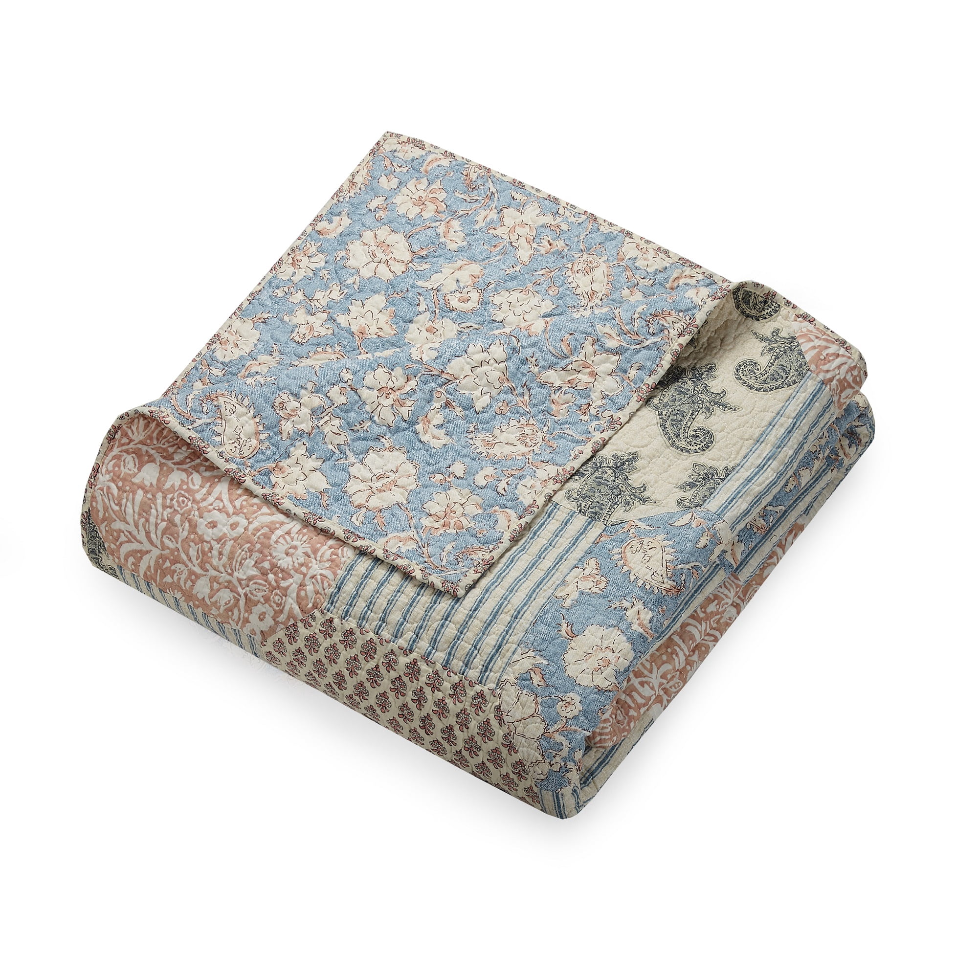 Mary Jane Farm Provencal Rose Blush 3-Piece Quilt Set, Full/Queen