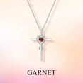 thumbnail image 6 of FANCIME Cross Necklace for Women Sterling Silver Birthstone Necklace Natural Garnet Infinity Heart Cross Crucifix Pendant January Birthstone Jewelry Valentines Day Gifts Birthday Gifts for Women Her, 6 of 12