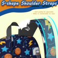 thumbnail image 5 of Basketball and Star Navy Pattern 17" Waterproof Oxford School Backpacks for Teens, S-Shape Padded Straps, for School, Travel, Hiking, Camping, 5 of 5