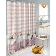 thumbnail image 5 of Fall Thanksgiving Shower Curtain Set ，Waterproof Fabric Shower Curtains Pumpkin Hydrangea Pink Plaid Shower Curtains for Bathroom,Bathroom Decor 54x"78", 5 of 7