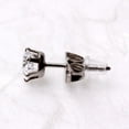 thumbnail image 2 of Pair of Titanium Clear Round CZ Stud Earrings, 2 of 2