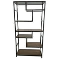 thumbnail image 2 of Household Essentials 6 Tier 65'' Tall Etagere Bookcase, Mid Century Walnut, 2 of 5