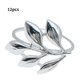 thumbnail image 2 of Billuyoard Servilleteros de hojas de otoño, 12 Uds., brazalete de bautizo dorado y plateado, servilletero de Metal, regalos de boda, decoración para Mostrada plata Billuyoard HA005464-02, 2 of 6