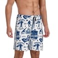 thumbnail image 2 of Balery Skiing Enthusiast Pantalones cortos de pijama de punto de algodón para hombre con cinturilla y bolsillos-3X-Large, 2 of 6