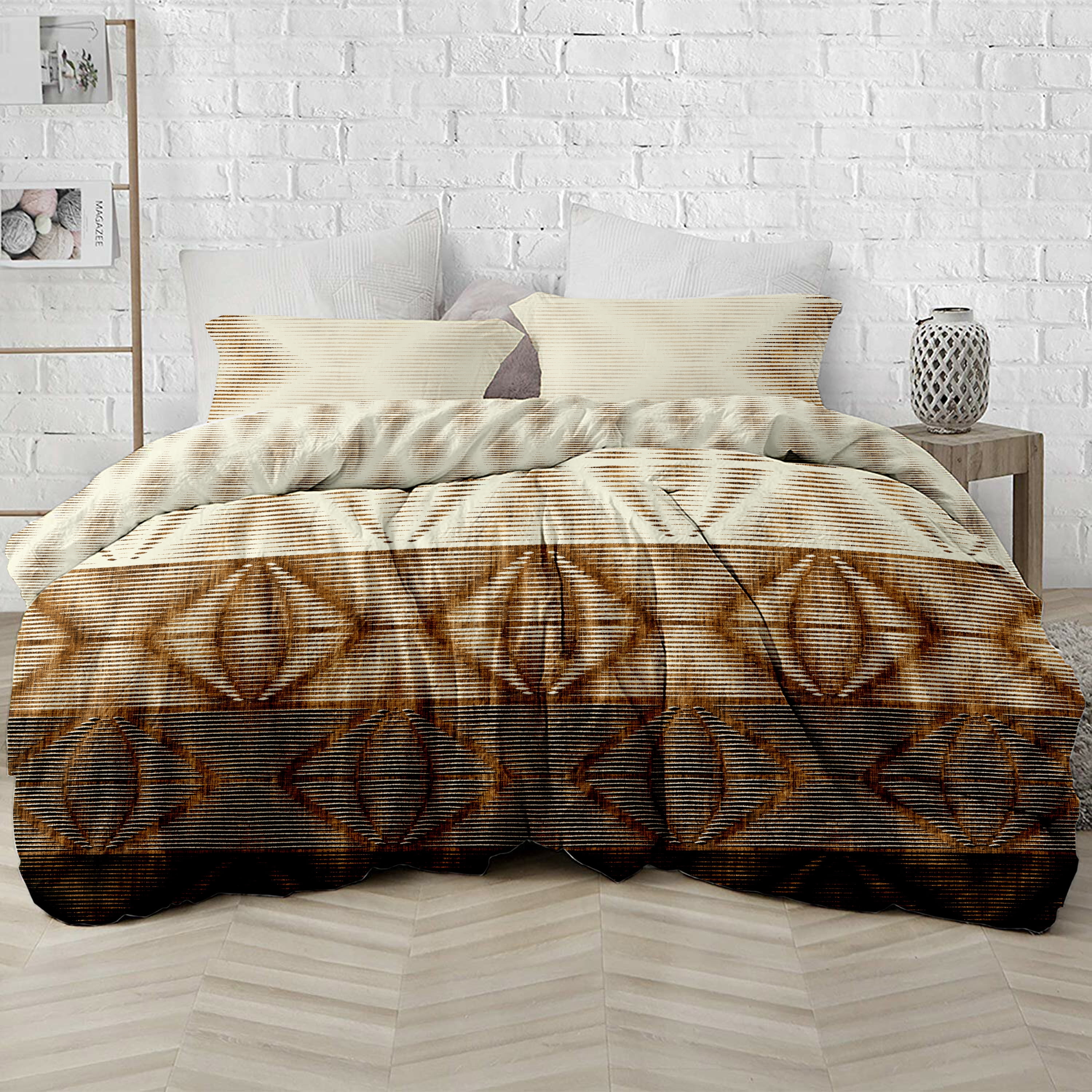 Delara Organic Cotton Duvet Sets 300 Thread Count, 3 Piece Duvet Cover with 2 Shams, Queen