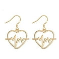 thumbnail image 2 of Fiaya Women Hollowing Geometric Heartbeat Earrings, Simplicity Wave Line Ripple Electrocardiogram Lifeline Earrings Birthday Gifts (Gold), 2 of 3