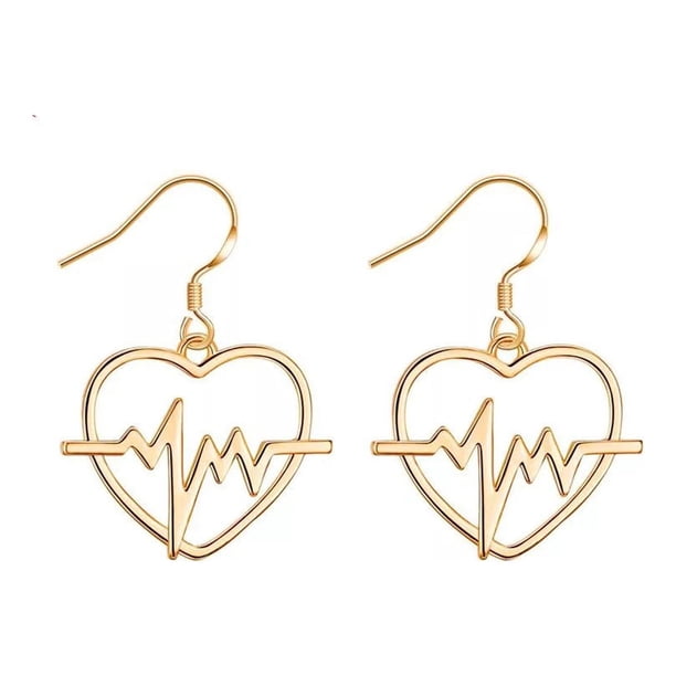 Pendientes para mujer, regalos para mujer, pendientes creativos nuevos, pendientes en forma de corazón, regalos para mujer, pendientes de aleación con forma de corazón, pendientes A