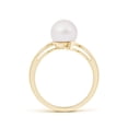 thumbnail image 2 of Angara Solitaire Japanese Akoya Cultured Pearl Bypass Ring in 14K Yellow Gold for Women | June Birthstone Jewelry for Her, 2 of 8