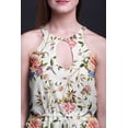 thumbnail image 3 of Bimba Floral Women Printed Crew Neck Side Slits Halter Dress Long Evening Gown-X-Large, 3 of 6