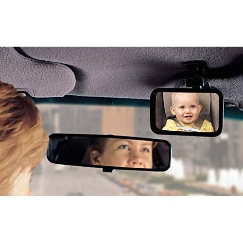 BLACK Large Adjustable Baby Car Seat & Child Safety Parent View Travel Mirror 