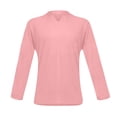 thumbnail image 5 of Men's Casual Solid Color V-Neck Gentleman's Business Long Sleeve T-Shirt M, 5 of 5