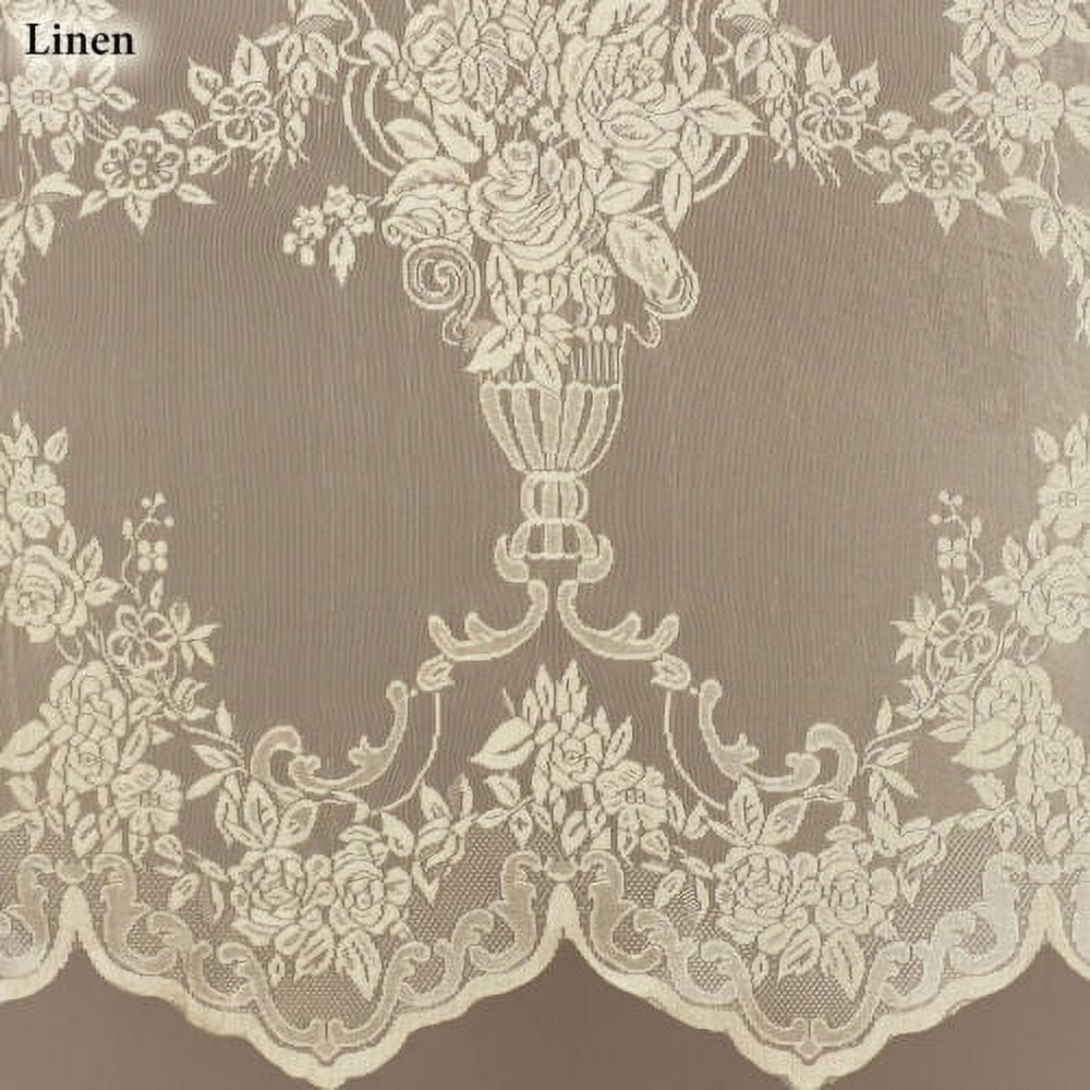 Collections Etc Elegant Lace Panel W/ Valance Ecru 56" x 84"