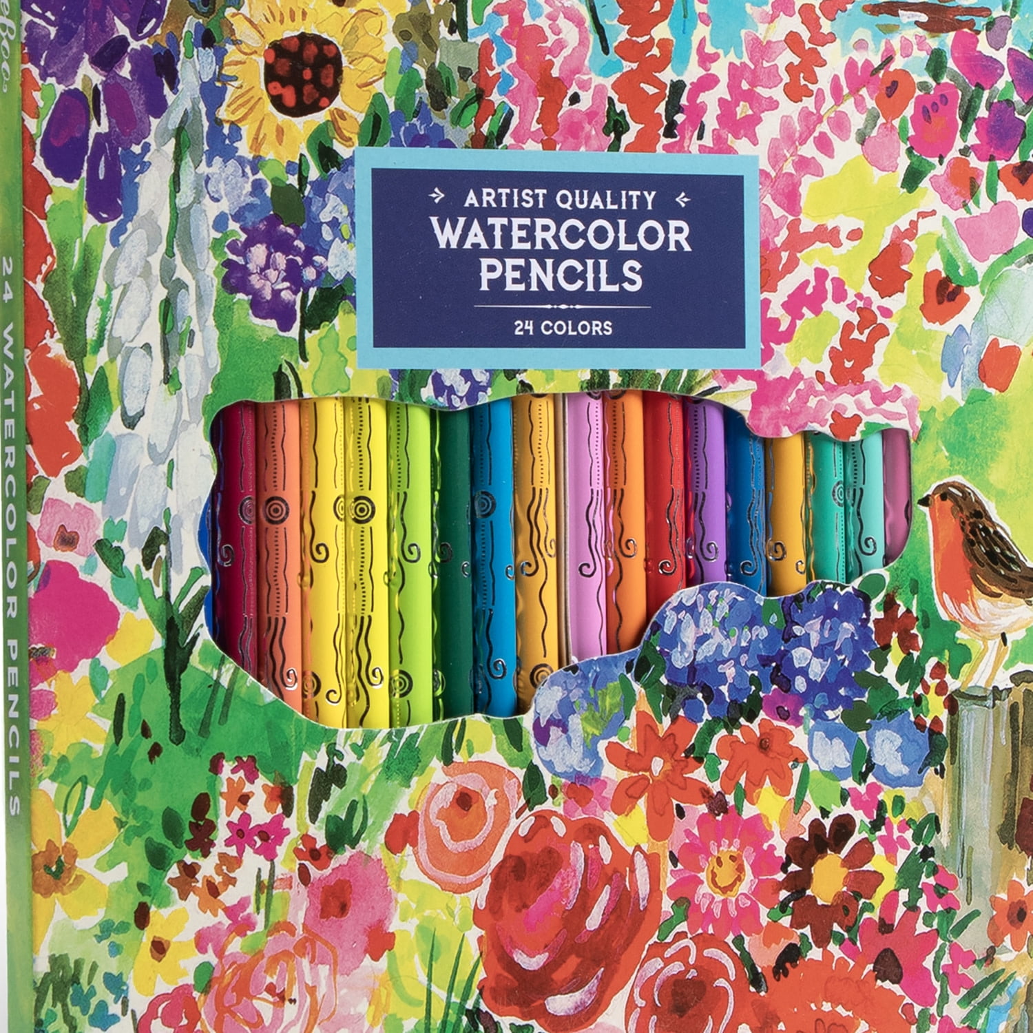 eeBoo Piece & Love: Seaside Garden Watercolor Pencils - 24 Count - Adults Artist Quality Pencils, Arts & Crafts