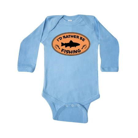 

Inktastic I d Rather Be Fishing Gift Baby Boy or Baby Girl Long Sleeve Bodysuit
