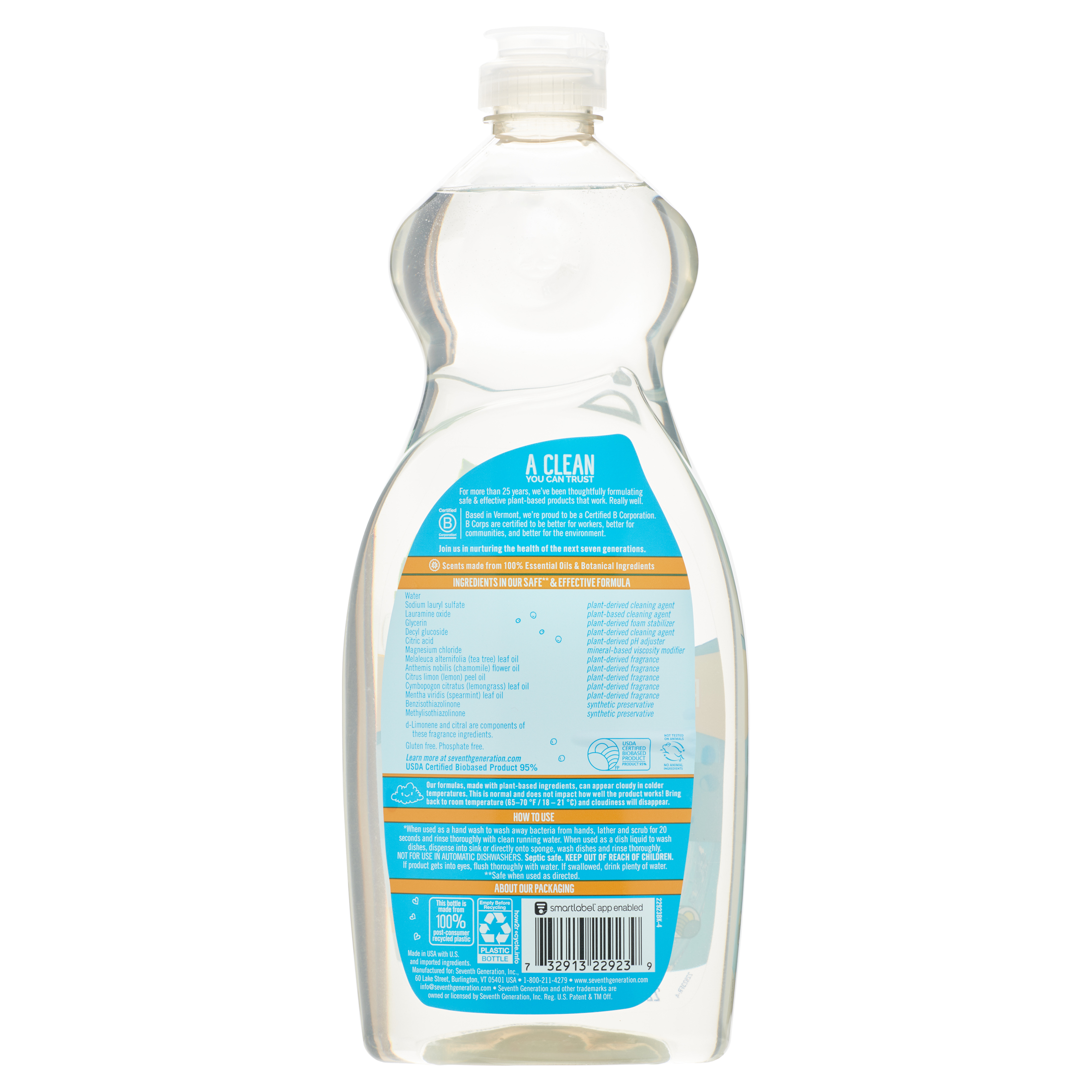 Seventh Generation Purely Clean Liquid Dish Soap, Fresh Lemon & Tea Tree scent, 22 oz - image 5 of 9