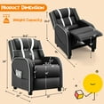 thumbnail image 2 of Gymax Kids Recliner Chair Ergonomic Leather Sofa Armchair w/Footrest Side Pocket White, 2 of 10