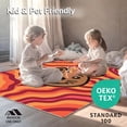 thumbnail image 4 of ODIKA 3'x5' Machine Washable Non-Slip Area Rug, Charming Capybara Character Surrounded by Interlocking Abstract Waves High Traffic Rug, Orange, 722225, 4 of 5