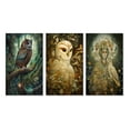 thumbnail image 2 of Designart "Wise Owl Portrait in the Forest" Animals Owl Wall Art Set Of 3 - Owl Brown Canvas Set For Living Room Decor, 2 of 6