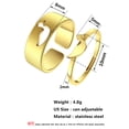 thumbnail image 5 of 2pcs Duck Promise Ring Matching Cute Animals Engagement Rings Lovers Gift 316L Stainless Steel Gold Plated With Silver 2 colours Adjustable Open Ring, 5 of 5