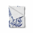thumbnail image 2 of Blue and White Soft Flannel Fleece Throw Blanket, Old Fashioned Motifs in Watercolor Style Paisley Mandala Floral, Cozy Plush for Indoor and Outdoor Use, 60" x 80", Navy Blue White, by Ambesonne, 2 of 6