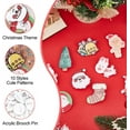 thumbnail image 3 of 40Pcs 10 Style Christmas Theme Brooch Pin Christmas Sock Santa Claus Acrylic Pin Christmas Tree Gingerbread Man Iron Badges Deer Red White Green Fashion Pins Sweater Shawl Clip Acrylic, 3 of 6